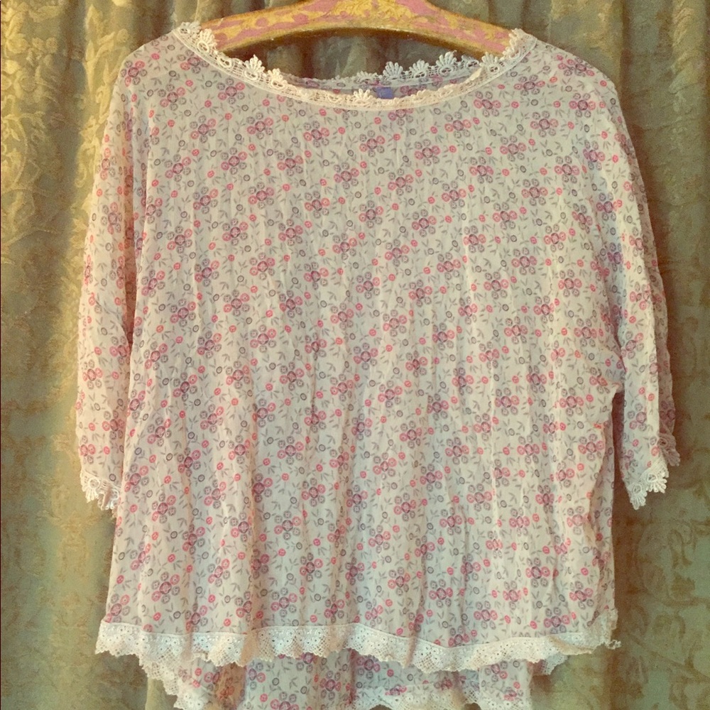 Free People sheer/lace blouse